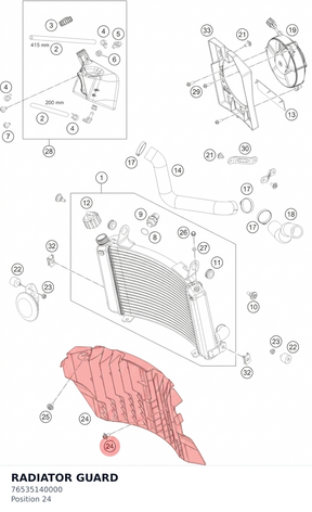 Diagram preview: RADIATOR GUARD (76535140000)