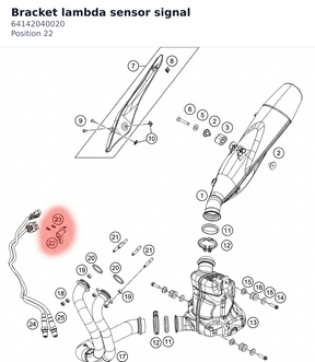 Diagram preview: Bracket lambda sensor signal (64142040020)
