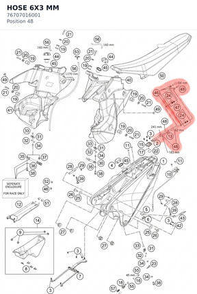 Diagram preview: HOSE 6X3 MM (76707016001)