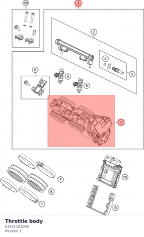 Diagram preview: Throttle body (63541101000)