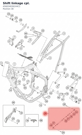 Diagram preview: Shift linkage cpl. (A56034036244C1)