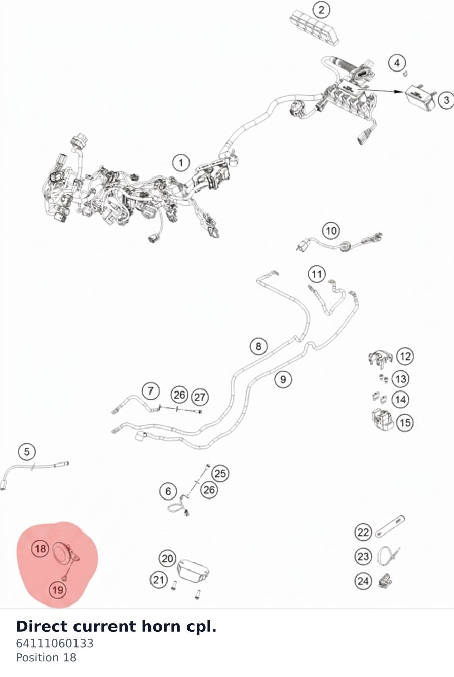 Diagram preview: Direct current horn cpl. (64111060133)
