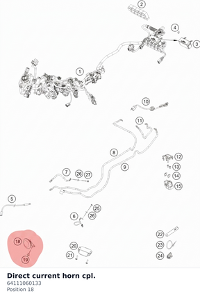 Diagram preview: Direct current horn cpl. (64111060133)
