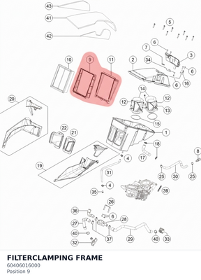 Diagram preview: FILTERCLAMPING FRAME (60406016000)