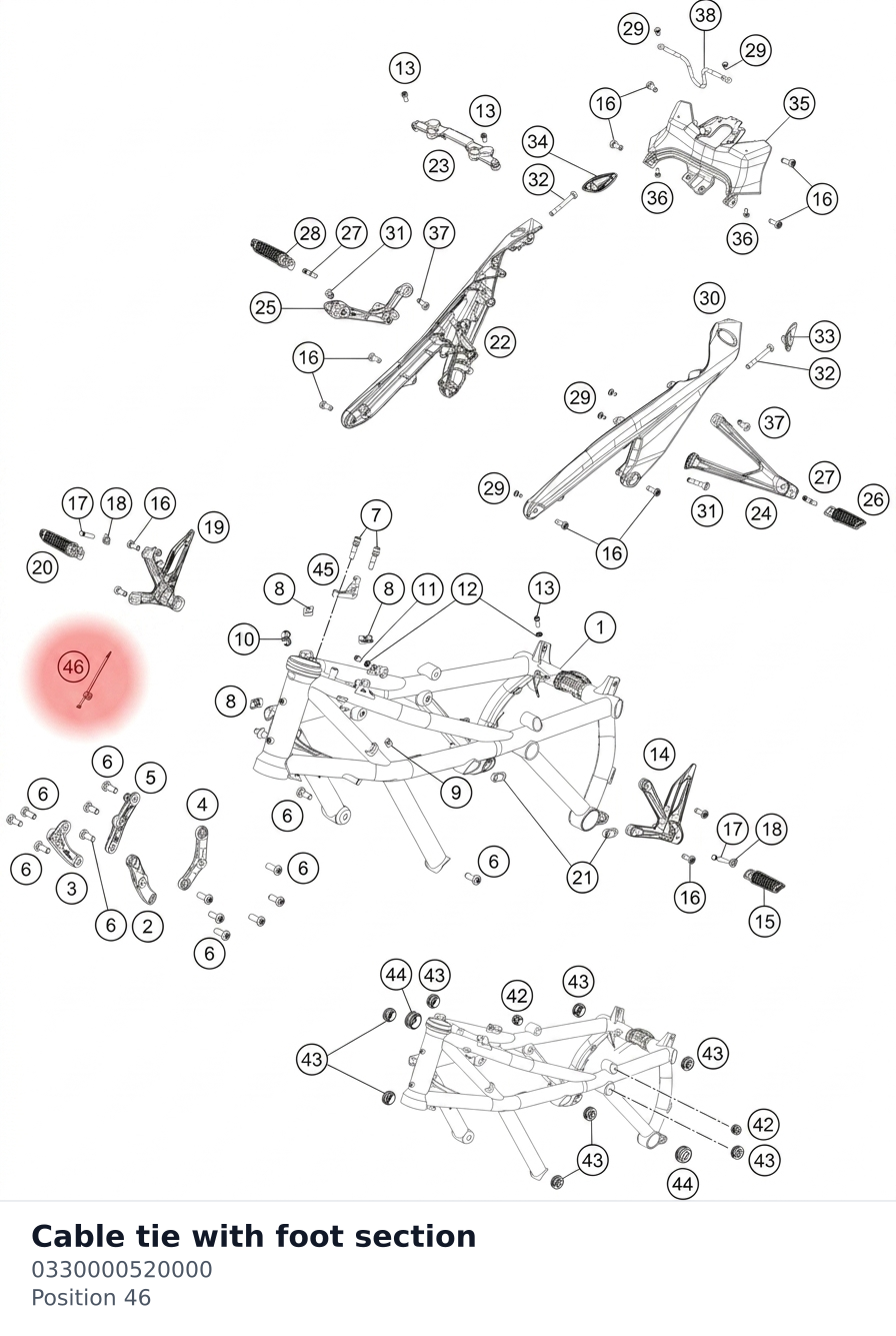 Diagram preview: Cable tie with foot section (0330000520000)