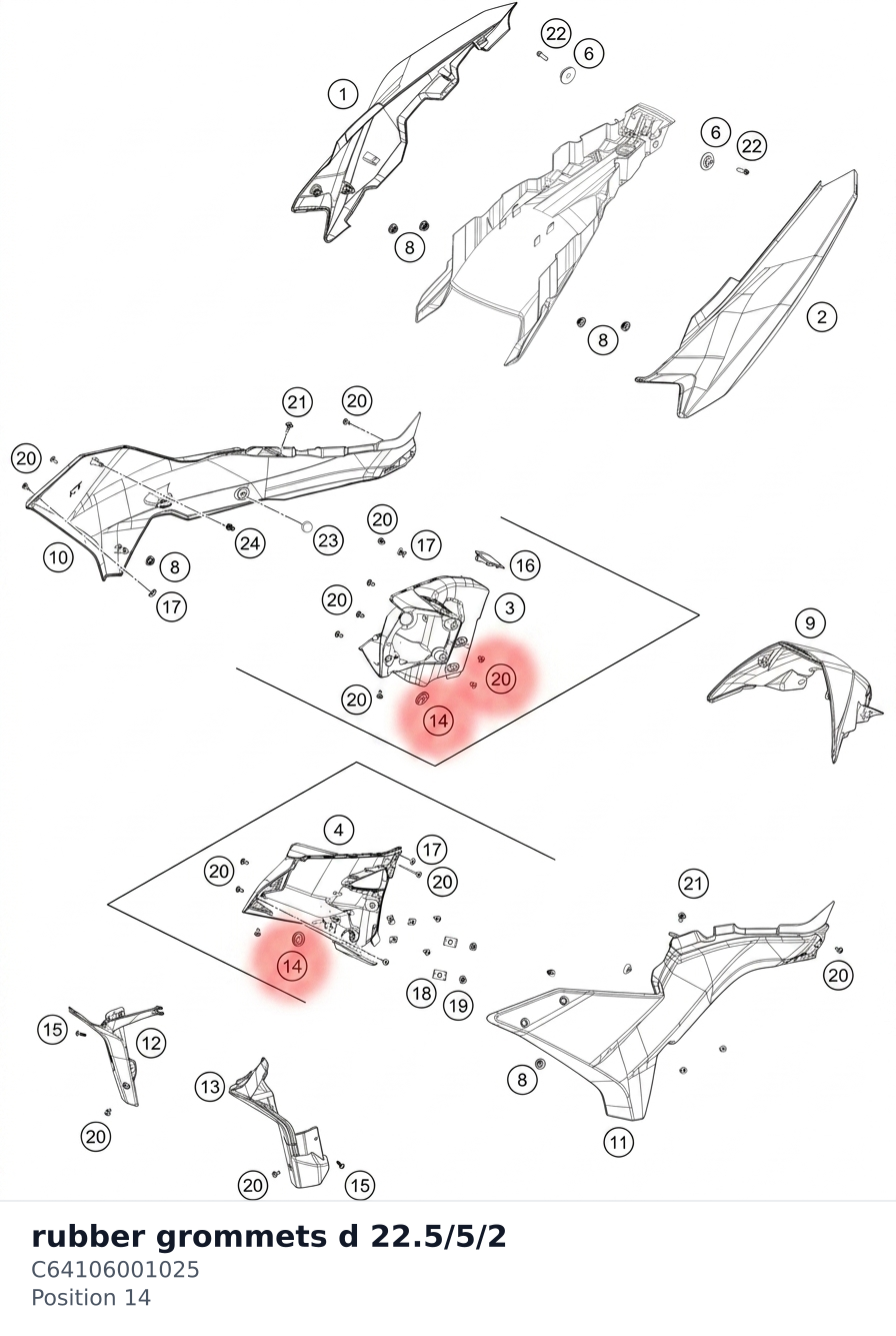 Diagram preview: rubber grommets d 22.5/5/2 (C64106001025)