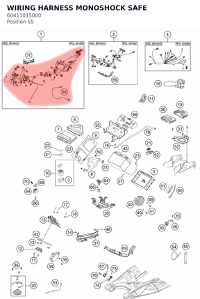 Diagram preview: WIRING HARNESS MONOSHOCK SAFE (60411015000)
