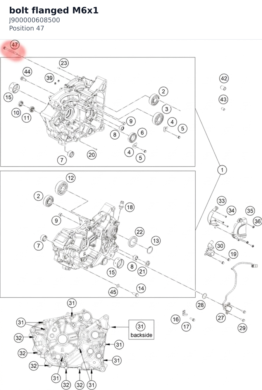 Diagram preview: bolt flanged M6x1 (J900000608500)