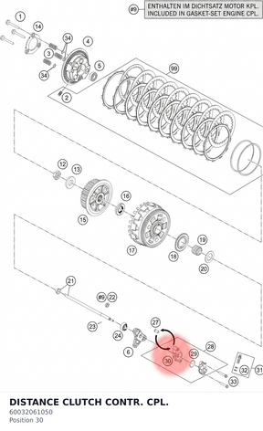 Diagram preview: DISTANCE CLUTCH CONTR. CPL. (60032061050)