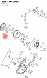 Diagram preview: BOLT FLANGE M6X16 (J028060164)