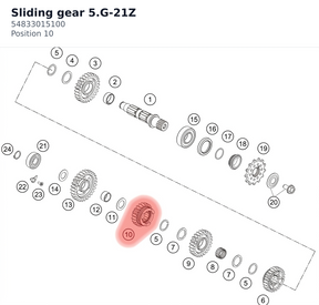 Diagram preview: Sliding gear 5.G-21Z (54833015100)