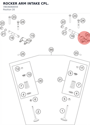 Diagram preview: ROCKER ARM INTAKE CPL. (78036060044)