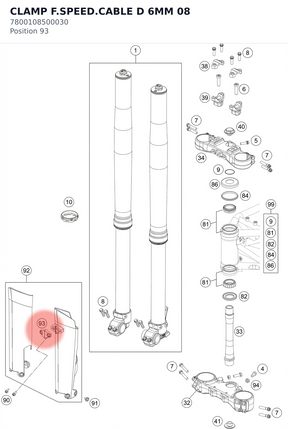 Diagram preview: CLAMP F.SPEED.CABLE D 6MM   08 (7800108500030)