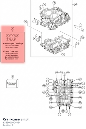 Diagram preview: Crankcase cmpl. (6353000004424)