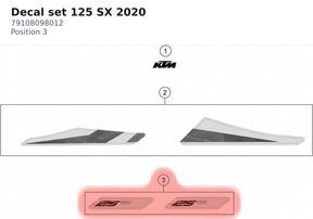 Diagram preview: Decal set 125 SX 2020 (79108098012)