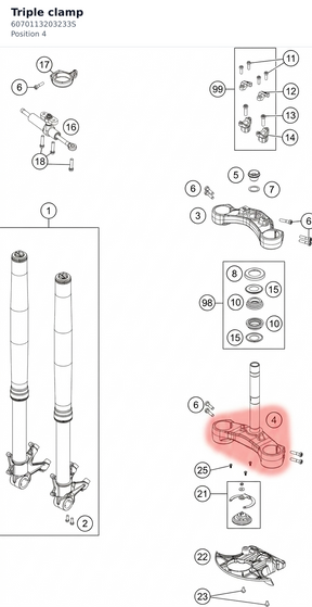 Diagram preview: Triple clamp (6070113203233S)