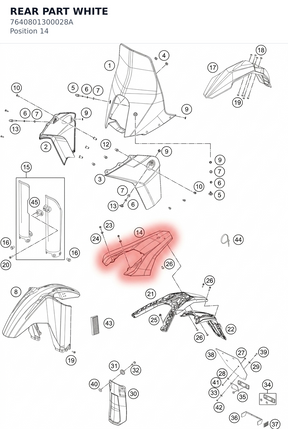 Diagram preview: REAR PART WHITE (7640801300028A)