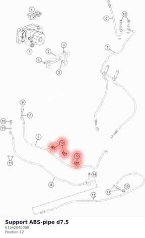 Diagram preview: Support ABS-pipe d7.5 (61342046000)