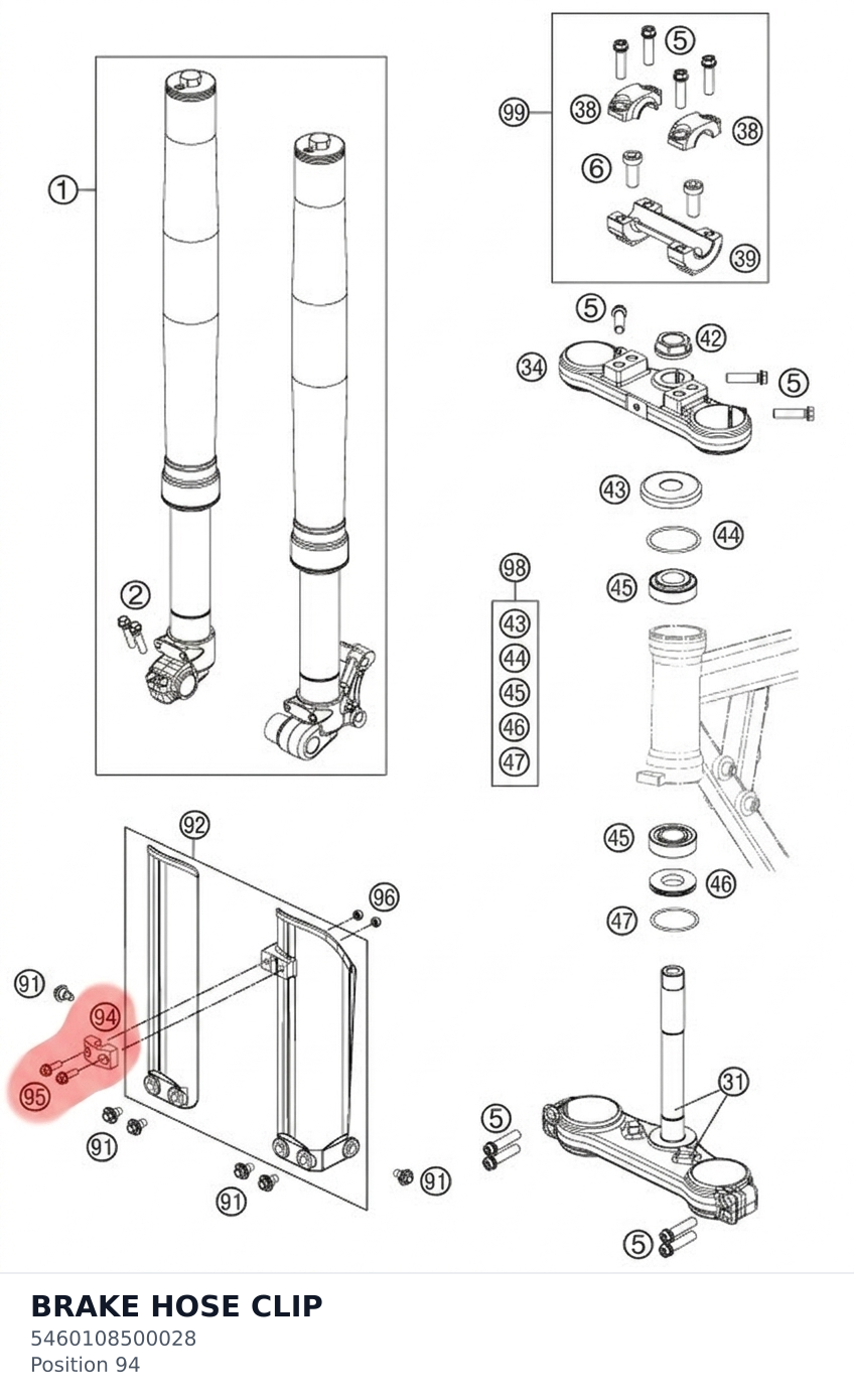 Diagram preview: BRAKE HOSE CLIP (5460108500028)