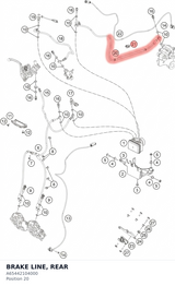 Diagram preview: BRAKE LINE, REAR (A65442104000)