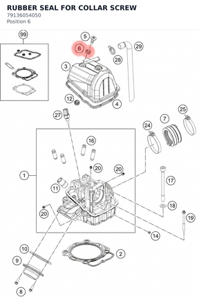 Diagram preview: RUBBER SEAL FOR COLLAR SCREW (79136054050)