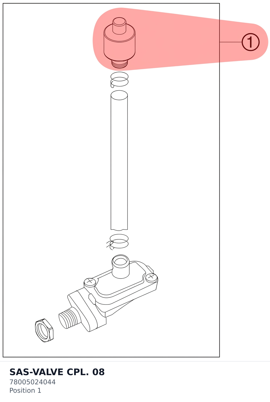 Diagram preview: SAS-VALVE CPL.              08 (78005024044)