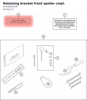 Diagram preview: Retaining bracket front spoiler cmpl. (61508021070)