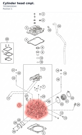 Diagram preview: Cylinder head cmpl. (79336020044)