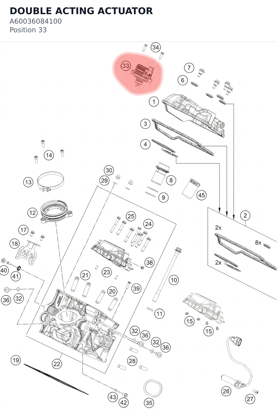 Diagram preview: DOUBLE ACTING ACTUATOR (A60036084100)