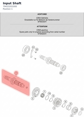 Diagram preview: Input Shaft (79433201000)