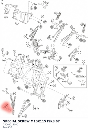 Diagram preview: SPECIAL SCREW M10X115 ISK8 07 (75003015000)
