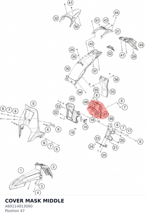 Diagram preview: COVER MASK MIDDLE (A60114013000)