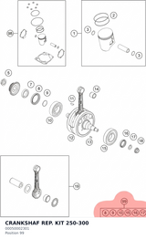 Diagram preview: CRANKSHAF REP. KIT 250-300 (00050002301)