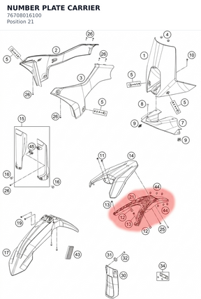 Diagram preview: NUMBER PLATE CARRIER (76708016100)