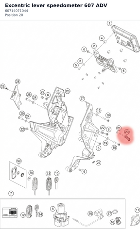 Diagram preview: Excentric lever speedometer 607 ADV (60714071044)