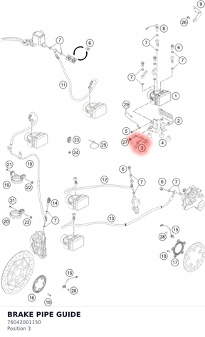 Diagram preview: BRAKE PIPE GUIDE (76042001150)