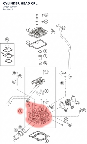 Diagram preview: CYLINDER HEAD CPL. (79236020044)