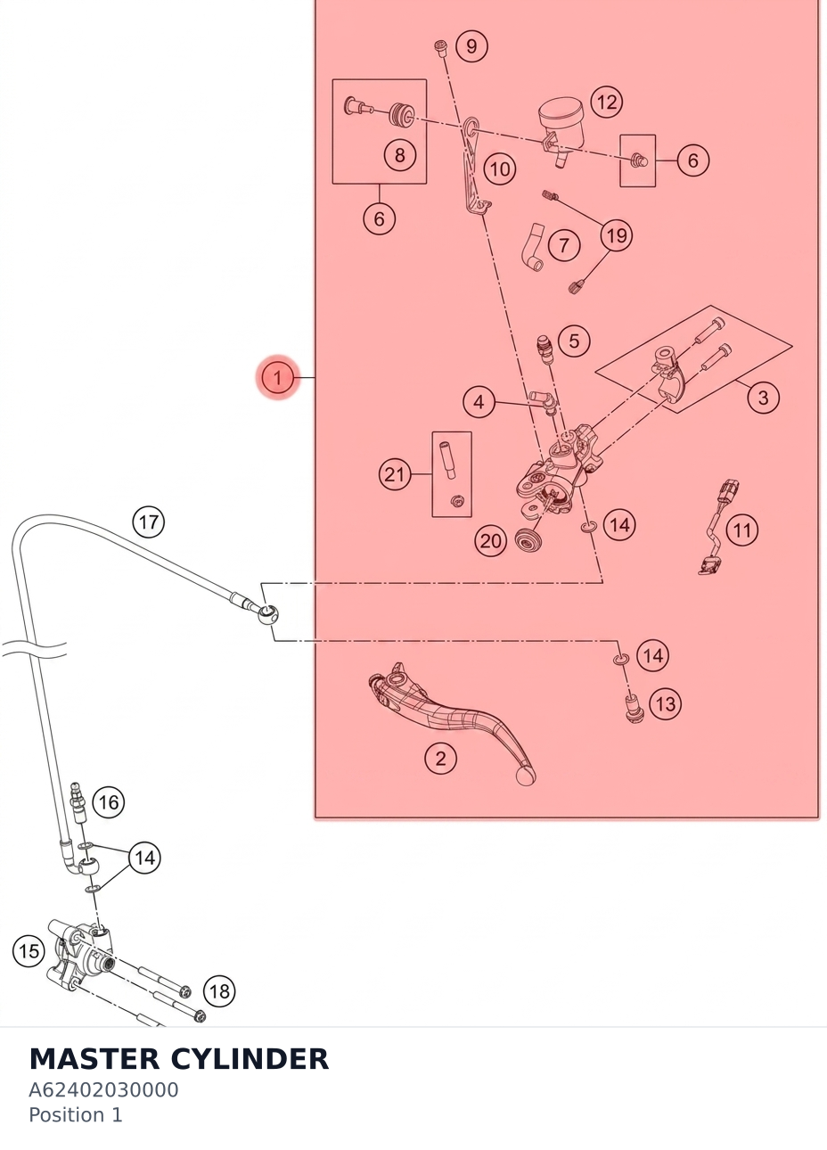 Diagram preview: MASTER CYLINDER (A62402030000)