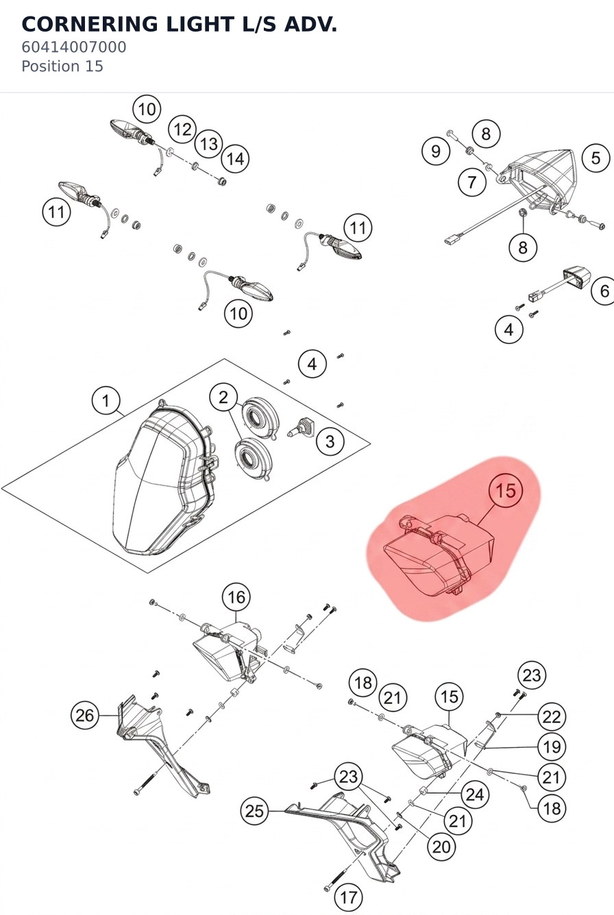 Diagram preview: CORNERING LIGHT L/S ADV. (60414007000)