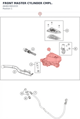 Diagram preview: FRONT MASTER CYLINDER CMPL. (A64613001033)