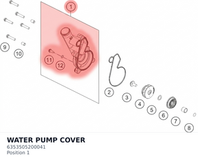 Diagram preview: WATER PUMP COVER (6353505200041)