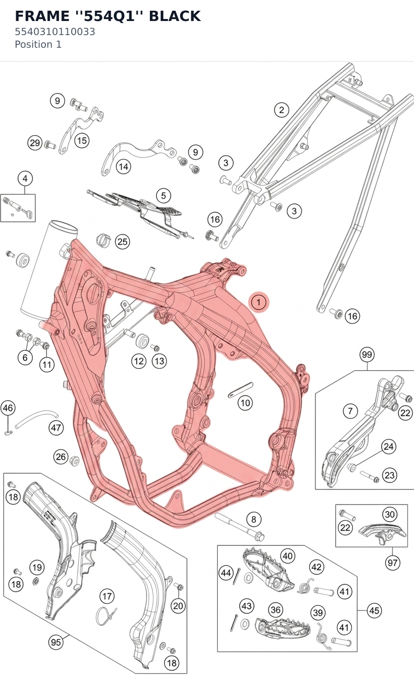 Diagram preview: FRAME ''554Q1'' BLACK (5540310110033)
