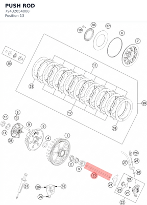 Diagram preview: PUSH ROD (79432054000)