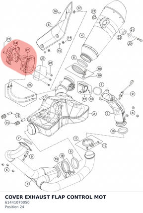 Diagram preview: COVER EXHAUST FLAP CONTROL MOT (61441070050)