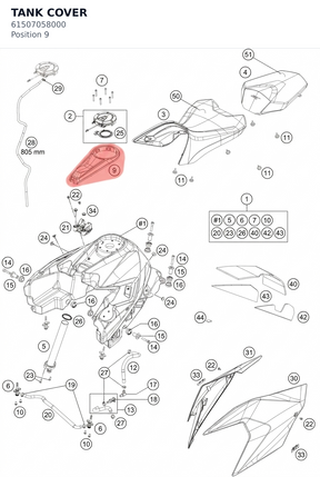 Diagram preview: TANK COVER (61507058000)
