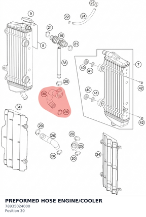 Diagram preview: PREFORMED HOSE ENGINE/COOLER (78935024000)