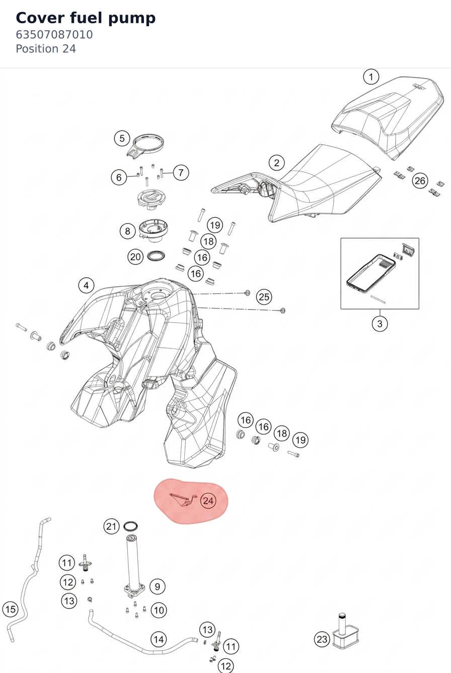 Diagram preview: Cover fuel pump (63507087010)