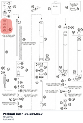 Diagram preview: Preload bush 26,5x42x10 (48600038)