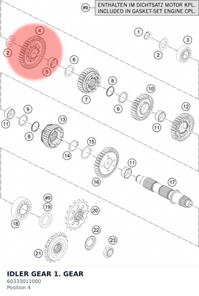 Diagram preview: IDLER GEAR 1. GEAR (60333011000)