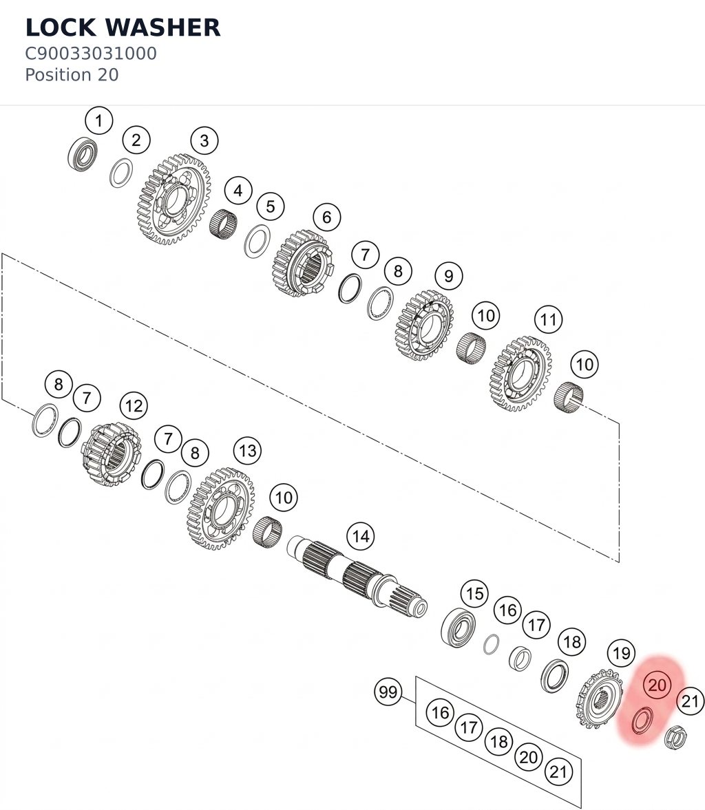 Diagram preview: LOCK WASHER (C90033031000)